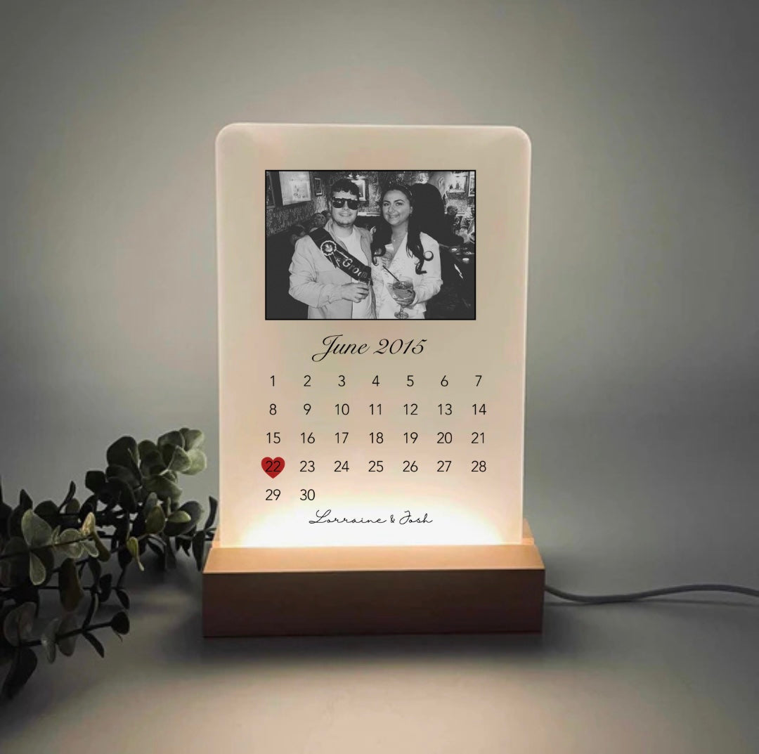 LED Anniversary Date Lamp