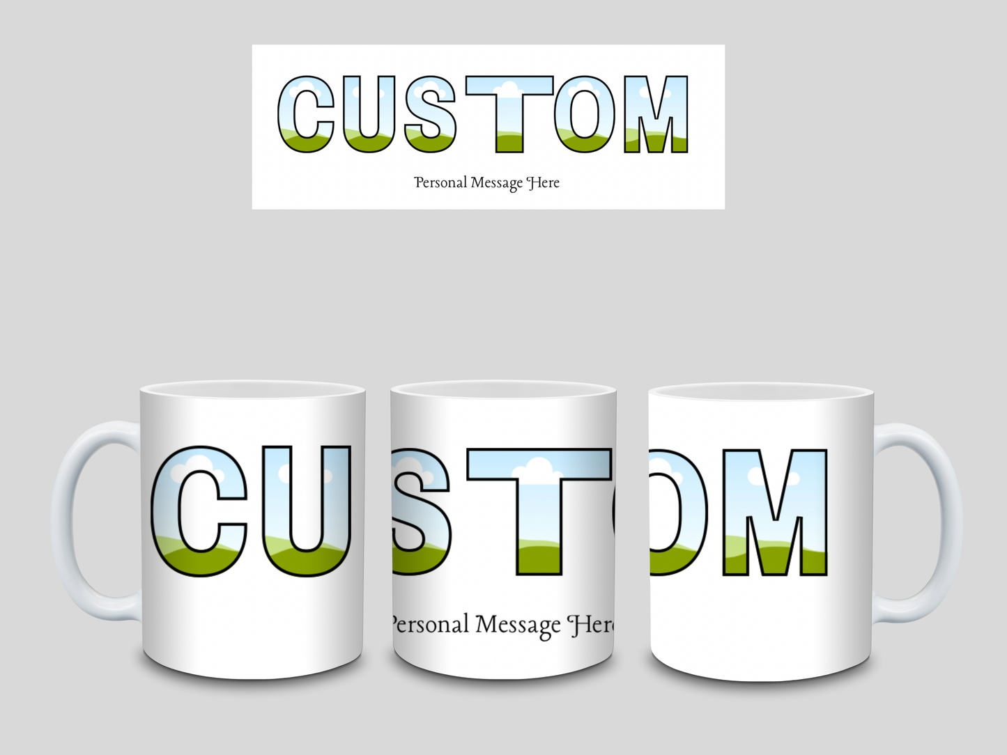 CUSTOM Letter photo mug